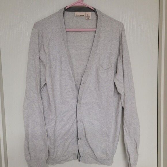 ~ womens DKNY Jeans light grey sweater half button up - Picture 1 of 3